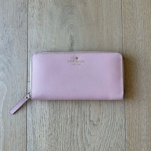 Kate Spade Full Zip Leather Wallet Pink